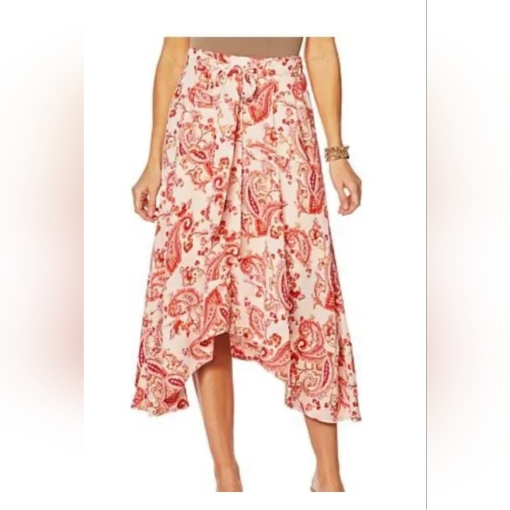 Curations Paisley Asymmetric Skirt